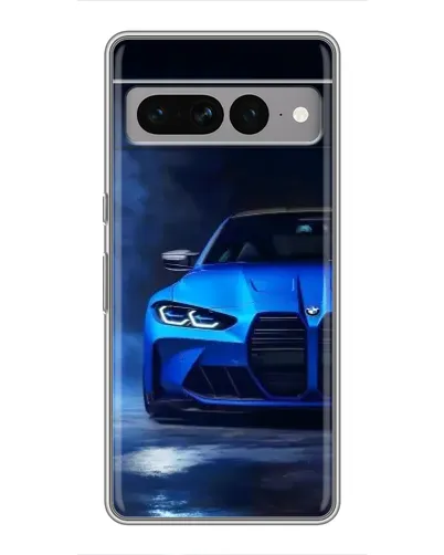 Чехол для Google Pixel 7 Pro с картинкой «Голубая BMW M4»