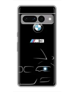 Чехол для Google Pixel 7 Pro с картинкой «Минималистичный принт BMW M3»