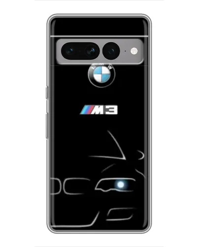 Чехол для Google Pixel 7 Pro с картинкой «Минималистичный принт BMW M3»