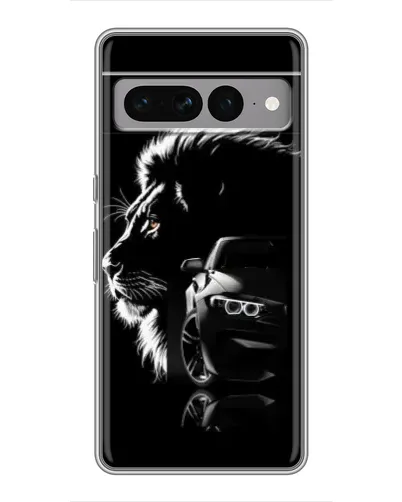 Чехол для Google Pixel 7 Pro с картинкой «BMW и лев»