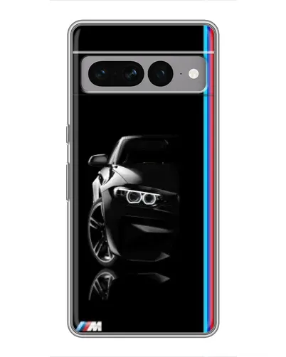 Чехол для Google Pixel 7 Pro с картинкой «Силуэт BMW в темноте»