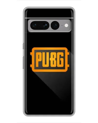 Чехол для Google Pixel 7 Pro с картинкой «PUBG — рамка лого»