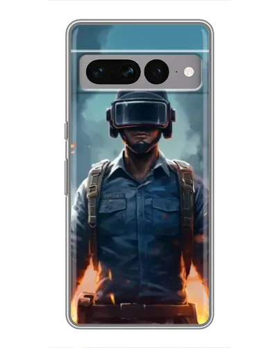 Чехол для Google Pixel 7 Pro с картинкой «PUBG — реалистичный герой»