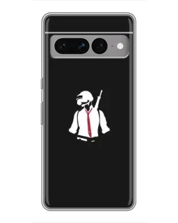 Чехол для Google Pixel 7 Pro с картинкой «PUBG — силуэт воина»