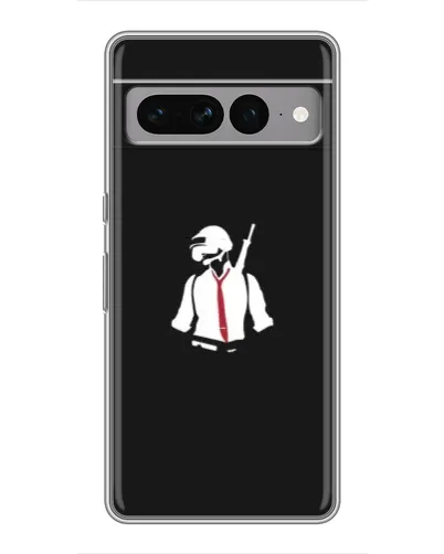 Чехол для Google Pixel 7 Pro с картинкой «PUBG — силуэт воина»