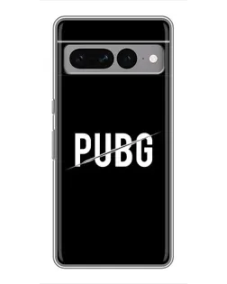 Чехол для Google Pixel 7 Pro с картинкой «PUBG — белый логотип»
