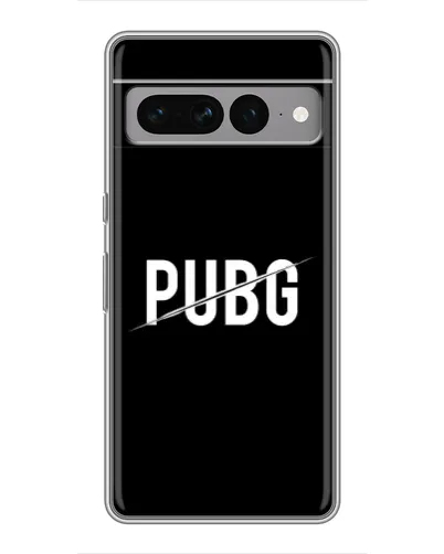 Чехол для Google Pixel 7 Pro с картинкой «PUBG — белый логотип»