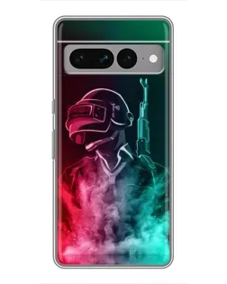 Чехол для Google Pixel 7 Pro с картинкой «PUBG — огненный воин»