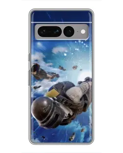 Чехол для Google Pixel 7 Pro с картинкой «Десант PUBG — прыжок»