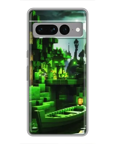 Чехол для Google Pixel 7 Pro с картинкой «Minecraft лесной пейзаж»