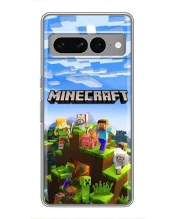 Чехол для Google Pixel 7 Pro с картинкой «Minecraft классический мир»