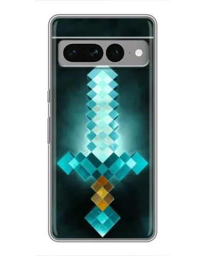 Чехол для Google Pixel 7 Pro с картинкой «Алмазный меч неон»