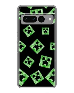Чехол для Google Pixel 7 Pro с картинкой «Паттерн с криперами»