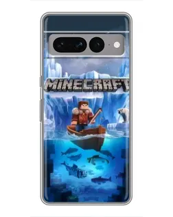 Чехол для Google Pixel 7 Pro с картинкой «Minecraft ледяной мир»