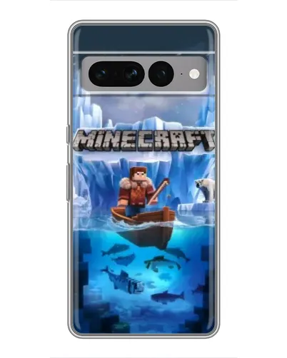 Чехол для Google Pixel 7 Pro с картинкой «Minecraft ледяной мир»