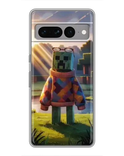 Чехол для Google Pixel 7 Pro с картинкой «Крипер в свитере»