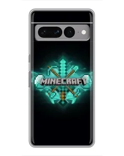Чехол для Google Pixel 7 Pro с картинкой «Minecraft Diamond лого»