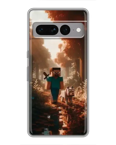Чехол для Google Pixel 7 Pro с картинкой «Стив в лесу»