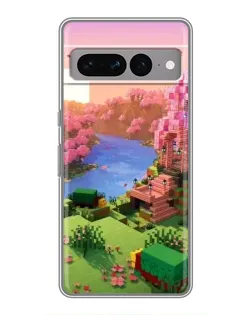Чехол для Google Pixel 7 Pro с картинкой «Розовое дерево Minecraft»