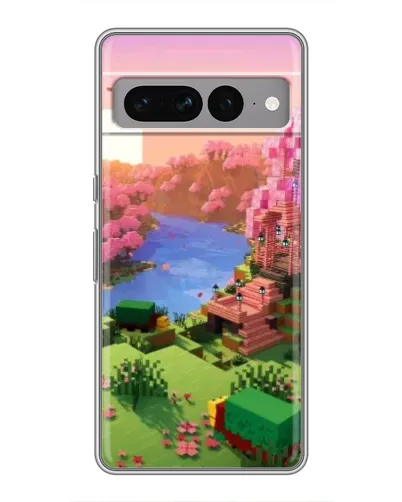 Чехол для Google Pixel 7 Pro с картинкой «Розовое дерево Minecraft»
