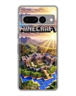 Чехол для Google Pixel 7 Pro с картинкой «Minecraft панорама»