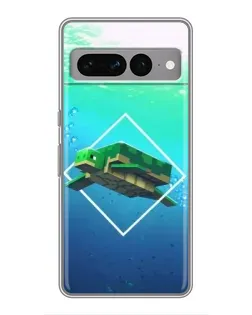 Чехол для Google Pixel 7 Pro с картинкой «Черепаха Minecraft»