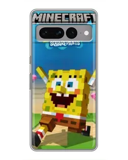 Чехол для Google Pixel 7 Pro с картинкой «Губка Боб Minecraft»