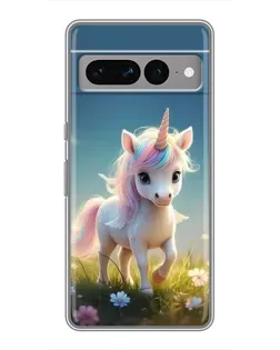 Чехол для Google Pixel 7 Pro с картинкой «Единорог на поляне»
