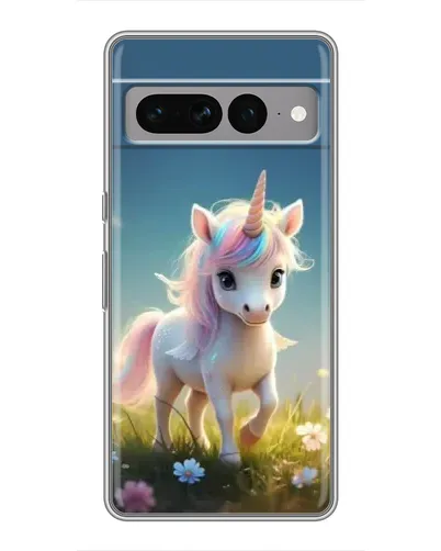 Чехол для Google Pixel 7 Pro с картинкой «Единорог на поляне»