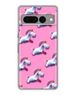 Чехол для Google Pixel 7 Pro с картинкой «Единороги на розовом»
