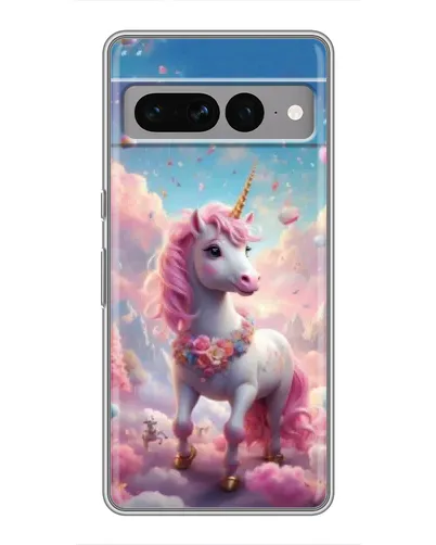 Чехол для Google Pixel 7 Pro с картинкой «Единорог среди облаков»