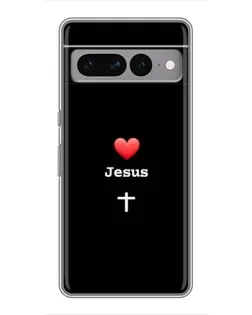 Чехол для Google Pixel 7 Pro с картинкой «Сердце - Jesus»