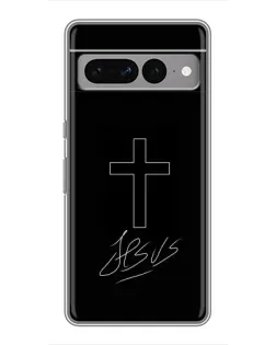Чехол для Google Pixel 7 Pro с картинкой «Графический крест Jesus»