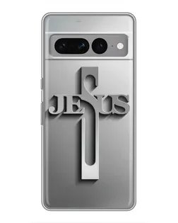 Чехол для Google Pixel 7 Pro с картинкой «Металлический крест Jesus»
