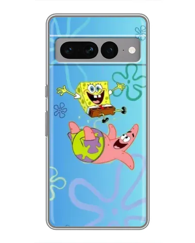 Чехол для Google Pixel 7 Pro с картинкой «Спанч Боб и Патрик»