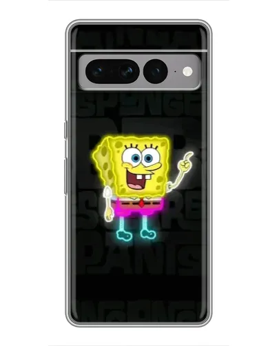 Чехол для Google Pixel 7 Pro с картинкой «Неоновый Губка Боб»