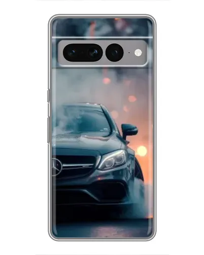 Чехол для Google Pixel 7 Pro с картинкой «Mercedes — ночной город»