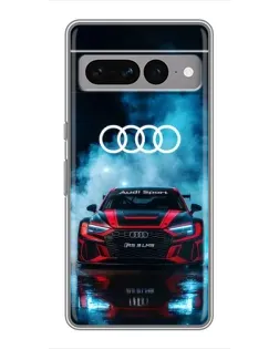 Чехол для Google Pixel 7 Pro с картинкой «Audi Sport — неон»