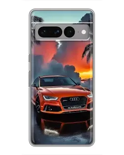 Чехол для Google Pixel 7 Pro с картинкой «Audi — закат»