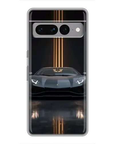 Чехол для Google Pixel 7 Pro с картинкой «Lamborghini золотые линии»