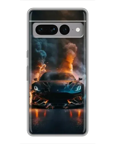 Чехол для Google Pixel 7 Pro с картинкой «Lamborghini дымная эстетика»