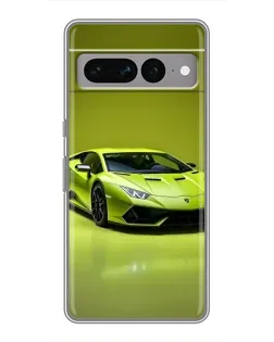 Чехол для Google Pixel 7 Pro с картинкой «Салатовый Lamborghini Huracan»