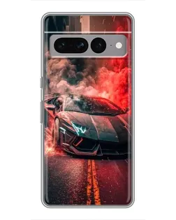Чехол для Google Pixel 7 Pro с картинкой «Lamborghini красный дым»
