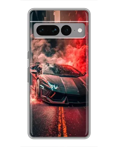 Чехол для Google Pixel 7 Pro с картинкой «Lamborghini красный дым»