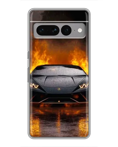 Чехол для Google Pixel 7 Pro с картинкой «Lamborghini в огне»