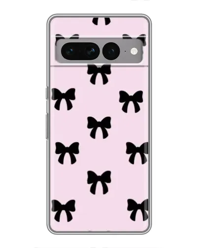 Чехол для Google Pixel 7 Pro с картинкой «Черные банты Coquette»
