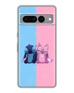 Чехол для Google Pixel 7 Pro с картинкой «Stitch и Angel Love»