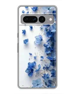 Чехол для Google Pixel 7 Pro с картинкой «Голубой цветочный каскад»