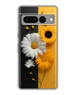 Чехол для Google Pixel 7 Pro с картинкой «Подсолнух и ромашка»