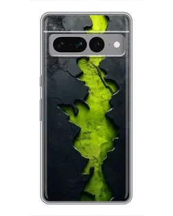 Чехол для Google Pixel 7 Pro с картинкой «Салатовый разлом скалы»